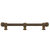 Carpe Diem Hardware - Juliane Grace 18'' O.C. (Approximately) With 5/8'' Smooth Center Long Pull and Center Brace Small Finial In Antique Brass. - Antique Brass