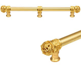 Carpe Diem Hardware - Juliane Grace 18'' O.C. (Approximately) With 5/8'' Smooth Center Long Pull and Center Brace Small Finial In Gilded Mercury. - Gilded Mercury