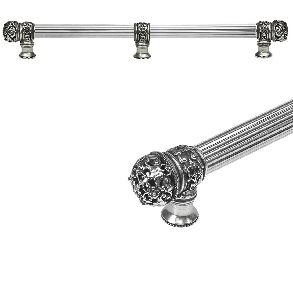 Carpe Diem Hardware - Juliane Grace 18'' O.C. (Approximately) With 5/8'' Reeded Center Long Pull and Center Brace Small Finial In Chalice. - Chalice