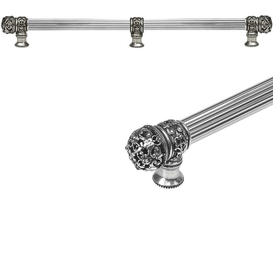 Carpe Diem Hardware - Juliane Grace 22'' O.C. (Approximately) With 5/8'' Reeded Center Long Pull and Center Brace Small Finial In Chalice. - Chalice