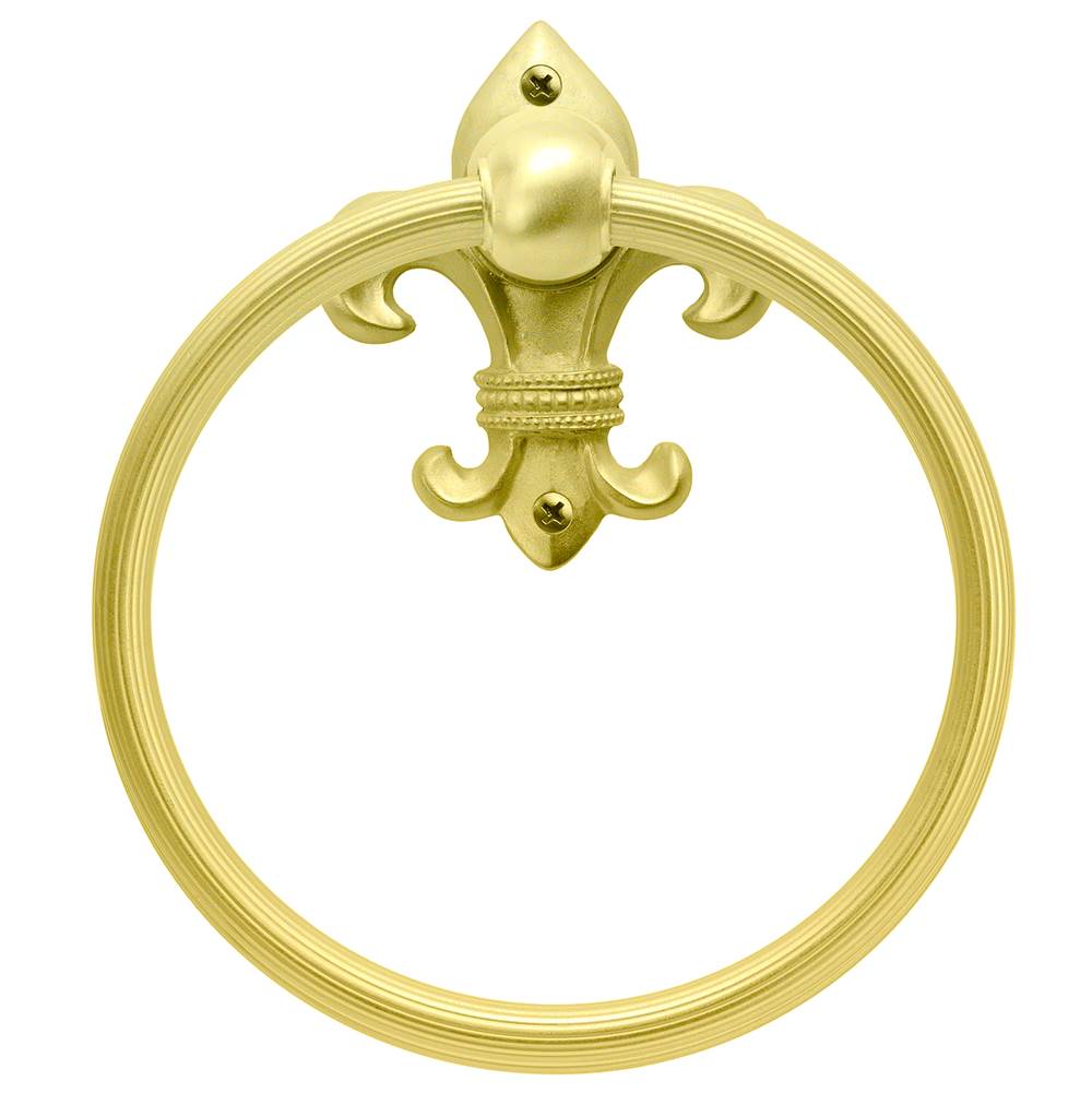 Carpe Diem Hardware - Charlemagne Full Towel Reeded Ring - Soft Gold