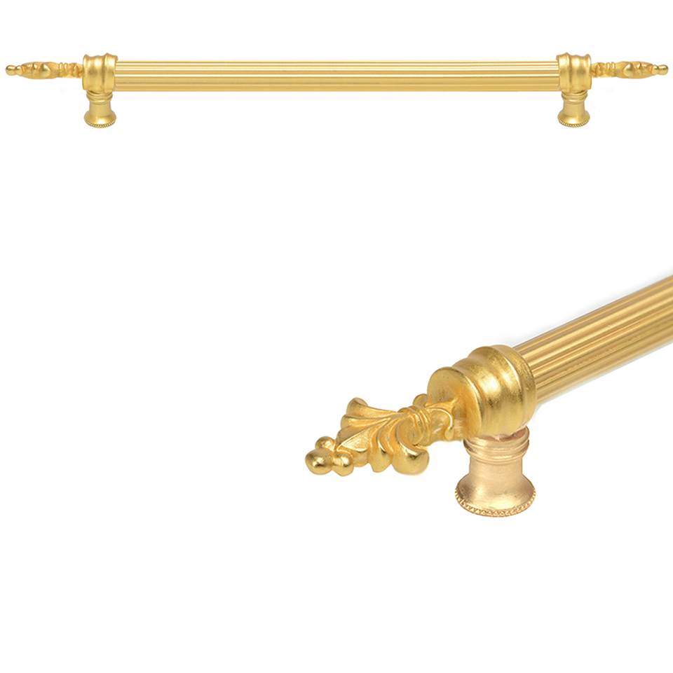 Carpe Diem Hardware - Charlemagne 18'' O.C. Approx W/ 5/8'' Reeded Center Long Pull - Gilded Mercury