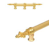 Carpe Diem Hardware - Charlemagne 6'' O.C. Approx W/ 5/8'' Reeded Center Long Pull W/ Center Brace - Gilded Mercury