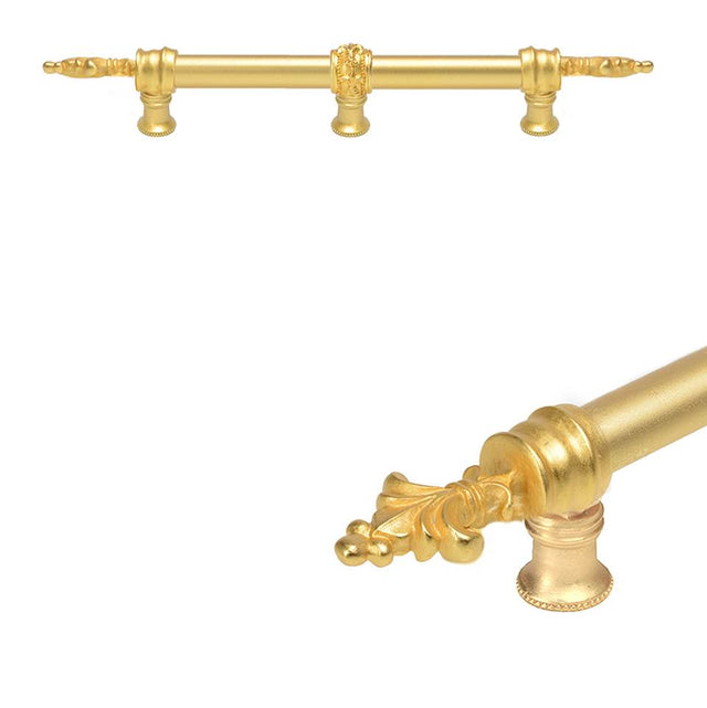 Carpe Diem Hardware - Charlemagne 9'' O.C. Approx W/ 5/8'' Smooth Center Long Pull W/ Center Brace - Gilded Mercury