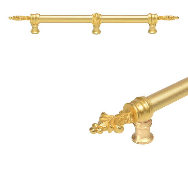 Carpe Diem Hardware - Charlemagne 12'' O.C. Approx W/ 5/8'' Smooth Center Long Pull W/ Center Brace - Gilded Mercury