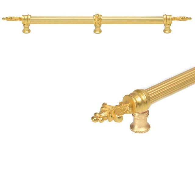 Carpe Diem Hardware - Charlemagne 22'' O.C. Approx W/ 5/8'' Reeded Center Long Pull W/ Center Brace - Gilded Mercury