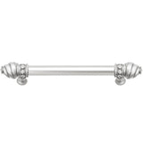 Carpe Diem Hardware - Cache 6'' O.C. (Approximately) With 5/8'' Smooth Center Long Pull With 16 Rivoli Swarovski Clear Crystals In Satin - Satin