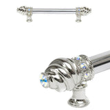 Carpe Diem Hardware - Cache 6'' O.C. Approx w/ 5/8'' Smooth Center Long Pull w/ 16 Rivoli Swarovski Crystals - Platinum