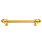 Carpe Diem Hardware - Cache 6'' O.C. (Approximately) With 5/8'' Smooth Center Long Pull With 16 Rivoli Swarovski Aurore Boreale Crystals - Gilded Mercury