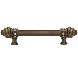 Carpe Diem Hardware - Cache 6'' O.C. Approx w/ 5/8'' Reeded Center Long Pull w/ 16 Rivoli Swarovski Crystals - Antique Brass