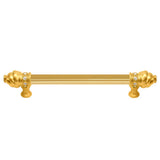 Carpe Diem Hardware - Cache 6'' O.C. (Approximately) With 5/8'' Reeded Center Long Pull With 16 Rivoli Swarovski Clear Crystals In Gilded Mercury. - Gilded Mercury