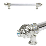 Carpe Diem Hardware - Cache 9'' O.C. (Approximately) With 5/8'' Smooth Center Long Pull With 16 Rivoli Swarovski Aurore Boreale Crystals - Platinum