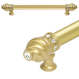 Carpe Diem Hardware - Cache 9'' O.C. (Approximately) With 5/8'' Smooth Center Long Pull With 16 Rivoli Swarovski Clear Crystals In Soft Gold - Soft Gold