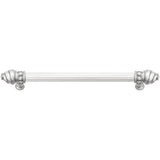 Carpe Diem Hardware - Cache 9'' O.C. (Approximately) With 5/8'' Reeded Center Long Pull With 16 Rivoli Swarovski Clear Crystals In Satin - Satin
