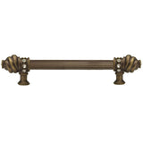 Carpe Diem Hardware - Cache 9'' O.C. (Approximately) With 5/8'' Reeded Center Long Pull With 16 Rivoli Swarovski Clear Crystals In Antique Brass. - Antique Brass