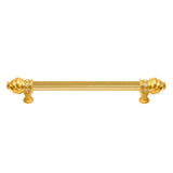 Carpe Diem Hardware - Cache 9'' O.C. Approx w/ 5/8'' Reeded Center Long Pull w/ 16 Rivoli Swarovski Crystals - Gilded Mercury