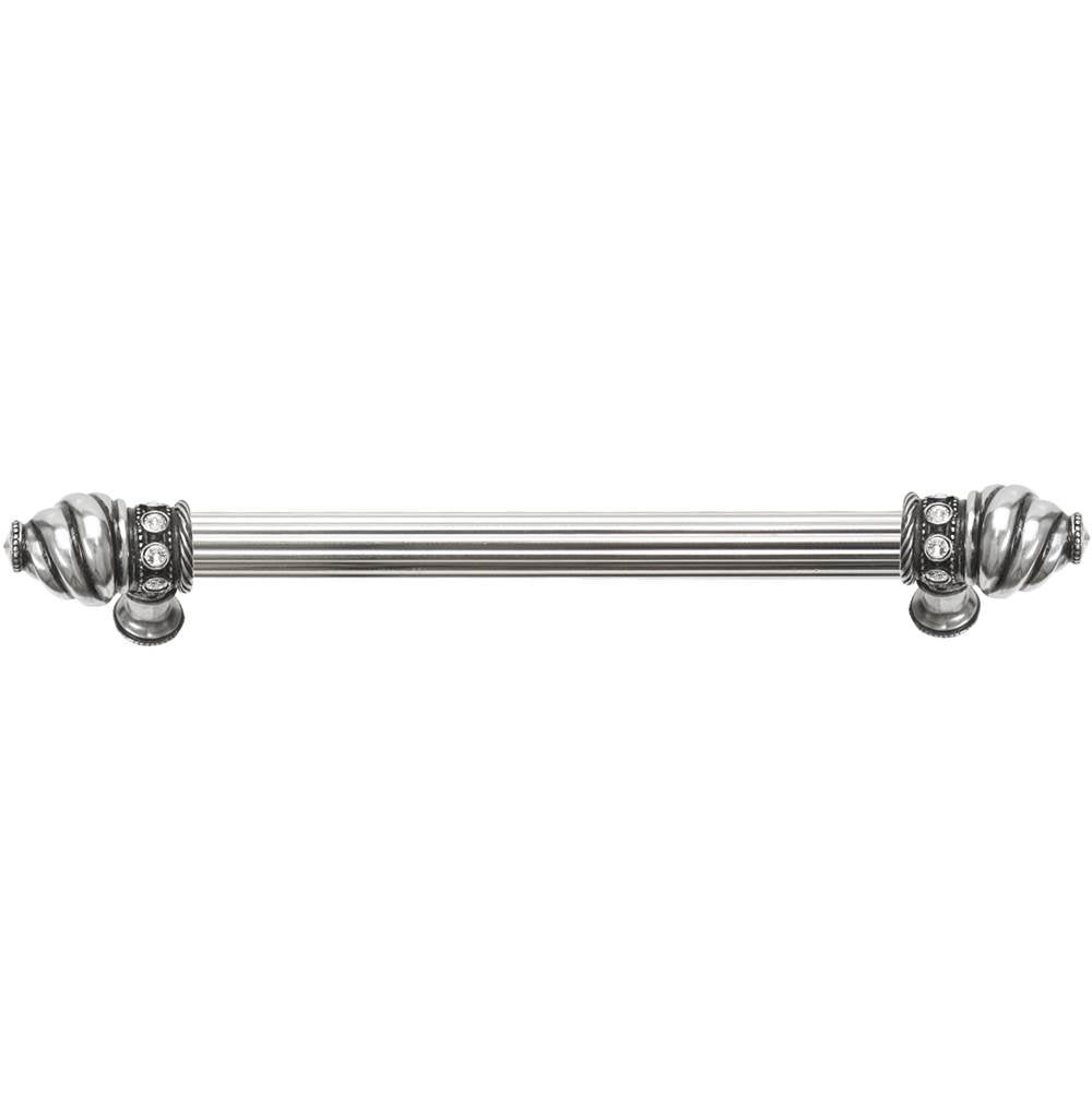 Carpe Diem Hardware - Cache 9'' O.C. (Approximately) With 5/8'' Reeded Center Long Pull With 16 Rivoli Swarovski Clear Crystals In Chalice. - Chalice