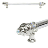 Carpe Diem Hardware - Cache 12'' O.C. Approx w/ 5/8'' Smooth Center Long Pull w/ 16 Rivoli Swarovski Crystals - Platinum