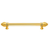 Carpe Diem Hardware - Cache 12'' O.C. (Approximately) With 5/8'' Smooth Center Long Pull With 16 Rivoli Swarovski Aurore Boreale Crystals - Gilded Mercury