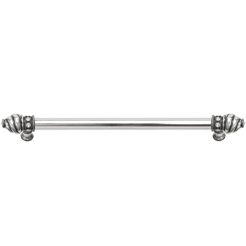 Carpe Diem Hardware - Cache 12'' O.C. (Approximately) With 5/8'' Smooth Center Long Pull With 16 Rivoli Swarovski Clear Crystals In Chalice. - Chalice