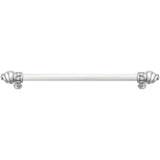Carpe Diem Hardware - Cache 12'' O.C. (Approximately) With 5/8'' Reeded Center Long Pull With 16 Rivoli Swarovski Clear Crystals In Satin - Satin