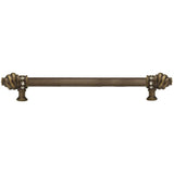 Carpe Diem Hardware - Cache 12'' O.C. (Approximately) With 5/8'' Reeded Center Long Pull With 16 Rivoli Swarovski Clear Crystals In Antique Brass. - Antique Brass