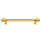 Carpe Diem Hardware - Cache 12'' O.C. (Approximately) With 5/8'' Reeded Center Long Pull With 16 Rivoli Swarovski Aurore Boreale Crystals - Gilded Mercury