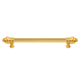 Carpe Diem Hardware - Cache 12'' O.C. (Approximately) With 5/8'' Reeded Center Long Pull With 16 Rivoli Swarovski Clear Crystals In Gilded Mercury. - Gilded Mercury