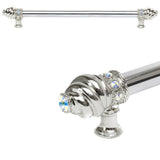 Carpe Diem Hardware - Cache 18'' O.C. (Approximately) With 5/8'' Smooth Center Long Pull With 16 Rivoli Swarovski Aurore Boreale Crystals - Platinum