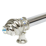 Cache 18'' O.C. (Approximately) With 5/8'' Smooth Center Long Pull With 16 Rivoli Swarovski Aurore Boreale Crystals