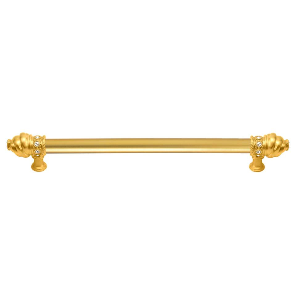 Carpe Diem Hardware - Cache 18'' O.C. (Approximately) With 5/8'' Smooth Center Long Pull With 16 Rivoli Swarovski Clear Crystals In Gilded Mercury. - Gilded Mercury