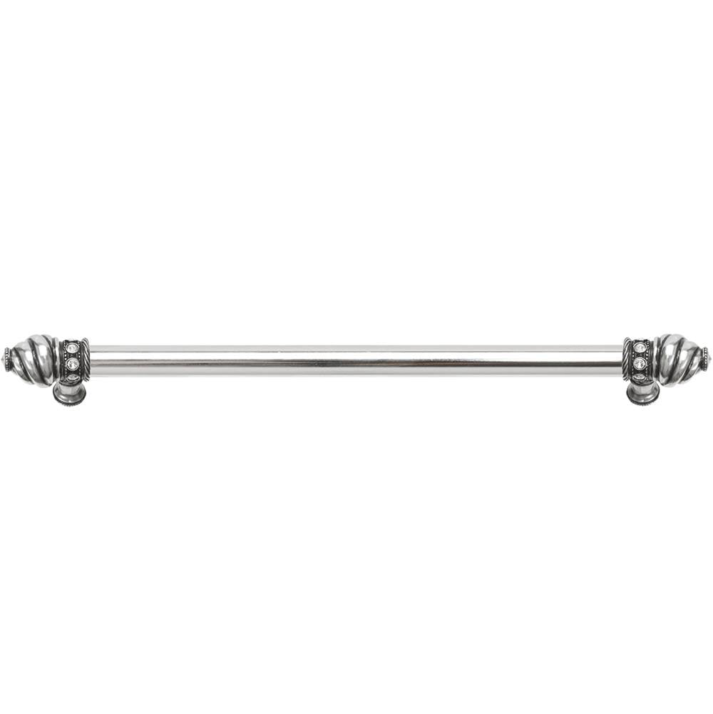 Carpe Diem Hardware - Cache 18'' O.C. (Approximately) With 5/8'' Smooth Center Long Pull With 16 Rivoli Swarovski Clear Crystals In Chalice. - Chalice