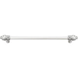 Carpe Diem Hardware - Cache 18'' O.C. (Approximately) With 5/8'' Reeded Center Long Pull With 16 Rivoli Swarovski Clear Crystals In Satin - Satin