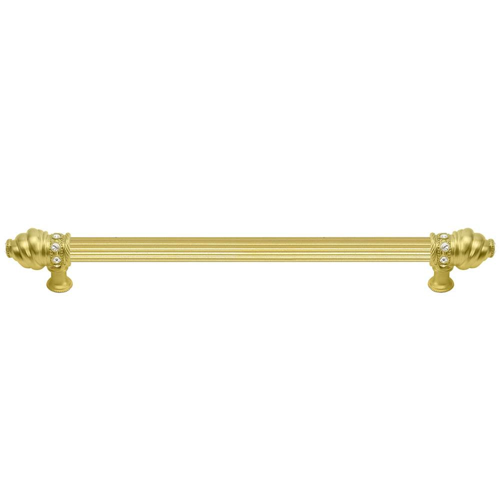 Carpe Diem Hardware - Cache 18'' O.C. Approx w/ 5/8'' Reeded Center Long Pull w/ 16 Rivoli Swarovski Crystals - Chalice