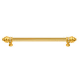 Carpe Diem Hardware - Cache 18'' O.C. Approx w/ 5/8'' Reeded Center Long Pull w/ 16 Rivoli Swarovski Crystals - Gilded Mercury