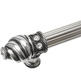 Cache 18'' O.C. (Approximately) With 5/8'' Reeded Center Long Pull With 16 Rivoli Swarovski Clear Crystals In Satin