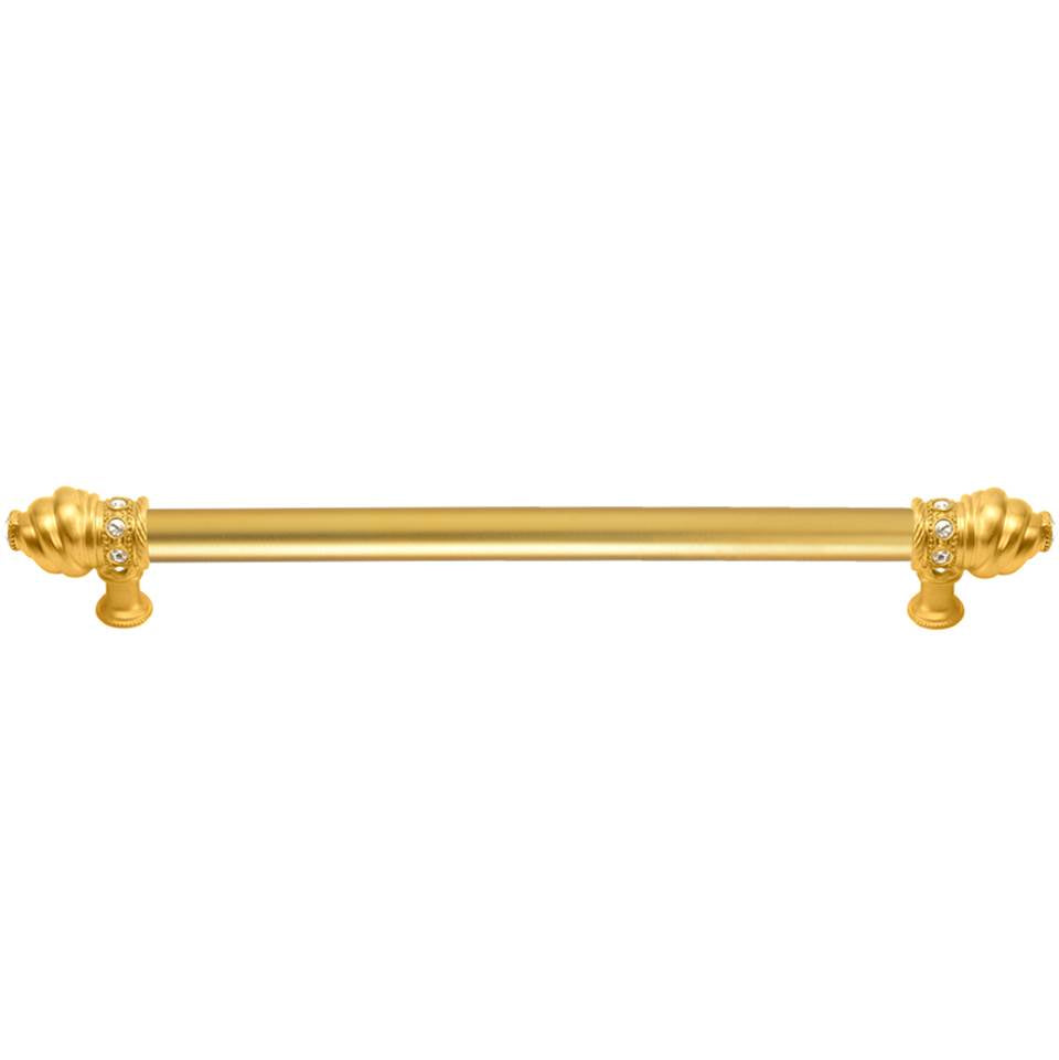 Carpe Diem Hardware - Cache 22'' O.C. (Approximately) With 5/8'' Smooth Center Long Pull With 16 Rivoli Swarovski Clear Crystals In Gilded Mercury. - Gilded Mercury