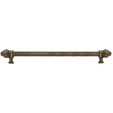 Carpe Diem Hardware - Cache 22'' O.C. Approx w/ 5/8'' Reeded Center Long Pull w/ 16 Rivoli Swarovski Crystals - Antique Brass