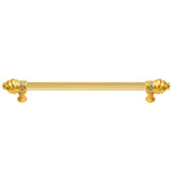 Carpe Diem Hardware - Cache 22'' O.C. (Approximately) With 5/8'' Reeded Center Long Pull With 16 Rivoli Swarovski Aurore Boreale Crystals - Gilded Mercury