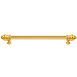 Carpe Diem Hardware - Cache 22'' O.C. (Approximately) With 5/8'' Reeded Center Long Pull With 16 Rivoli Swarovski Clear Crystals In Gilded Mercury. - Gilded Mercury