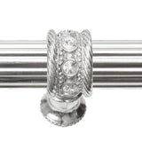 Cache 6'' O.C. (Approximately) With 5/8'' Reeded Center Long Pull and Center Brace With 16 Rivoli Swarovski Clear Crystals In Satin