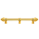 Carpe Diem Hardware - Cache 9'' O.C. (Approximately) With 5/8'' Smooth Center Long Pull With 23 Rivoli Swarovski Aurore Boreale Crystals With Center Brace - Gilded Mercury