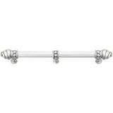 Carpe Diem Hardware - Cache 9'' O.C. (Approximately) With 5/8'' Reeded Center Long Pull and Center Brace With 16 Rivoli Swarovski Clear Crystals In Satin - Satin