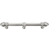Carpe Diem Hardware - Cache 9'' O.C. (Approximately) With 5/8'' Reeded Center Long Pull and Center Brace With 16 Rivoli Swarovski Clear Crystals In Platinum - Platinum