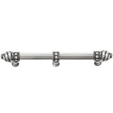 Carpe Diem Hardware - Cache 9'' O.C. (Approximately) With 5/8'' Reeded Center Long Pull and Center Brace With 16 Rivoli Swarovski Clear Crystals In Chalice. - Chalice