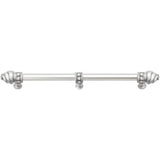 Carpe Diem Hardware - Cache 12'' O.C. (Approximately) With 5/8'' Smooth Center Long Pull and Center Brace With 16 Rivoli Swarovski Clear Crystals In Satin - Satin