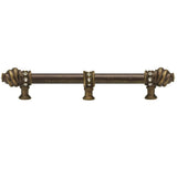 Carpe Diem Hardware - Cache 12'' O.C. (Approximately) With 5/8'' Smooth Center Long Pull and Center Brace With 16 Rivoli Swarovski Clear Crystals In Antique Brass. - Antique Brass