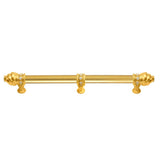 Carpe Diem Hardware - Cache 12'' O.C. (Approximately) With 5/8'' Smooth Center Long Pull and Center Brace With 16 Rivoli Swarovski Clear Crystals In Gilded Mercury. - Gilded Mercury