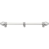 Carpe Diem Hardware - Cache 12'' O.C. (Approximately) With 5/8'' Reeded Center Long Pull and Center Brace With 16 Rivoli Swarovski Clear Crystals In Satin - Satin