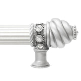 Cache 12'' O.C. (Approximately) With 5/8'' Reeded Center Long Pull and Center Brace With 16 Rivoli Swarovski Clear Crystals In Satin